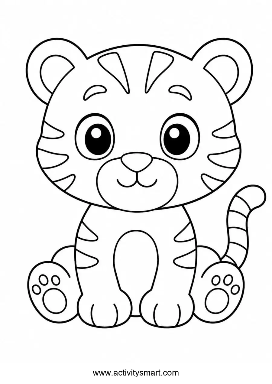 Pond Animals coloring page for preschool and kindergarten kids