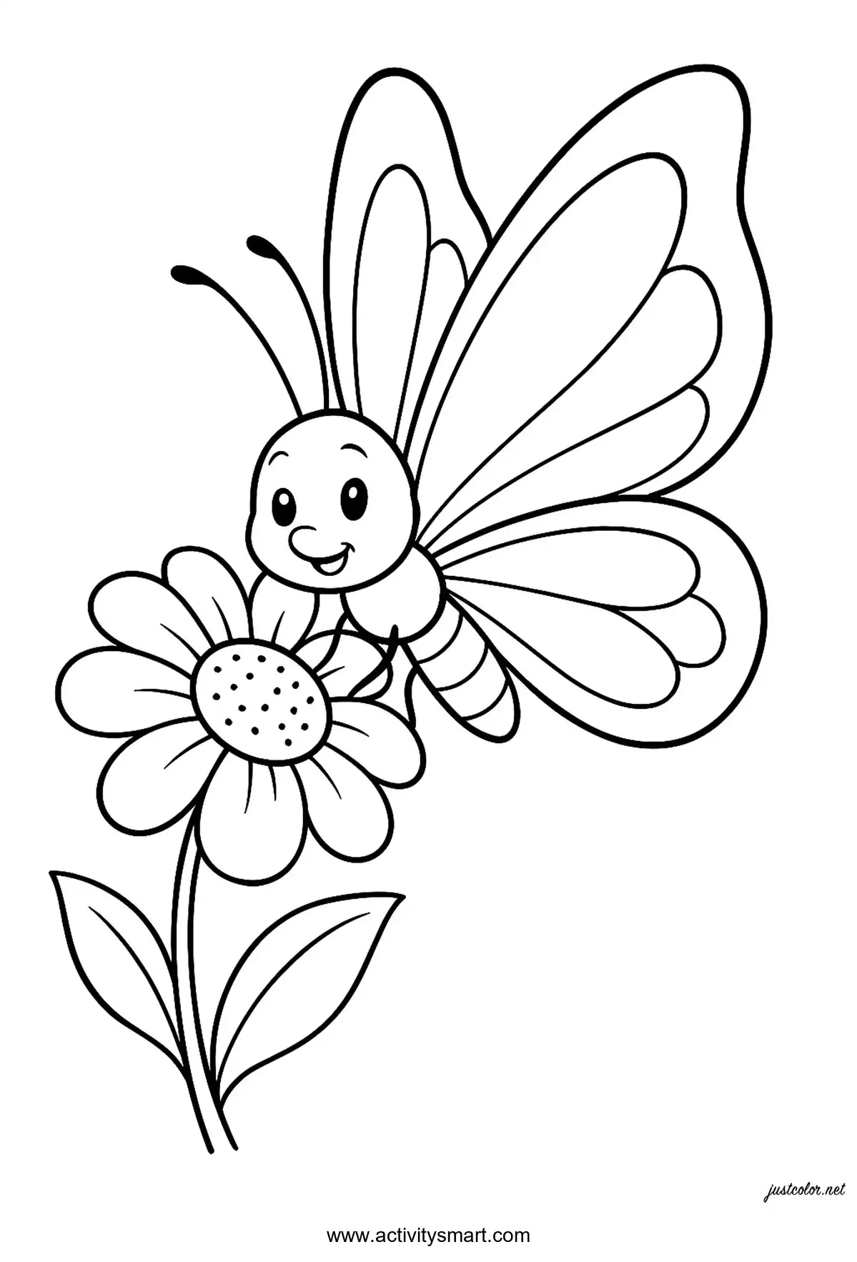 Easter Bunny coloring page for preschool and kindergarten kids