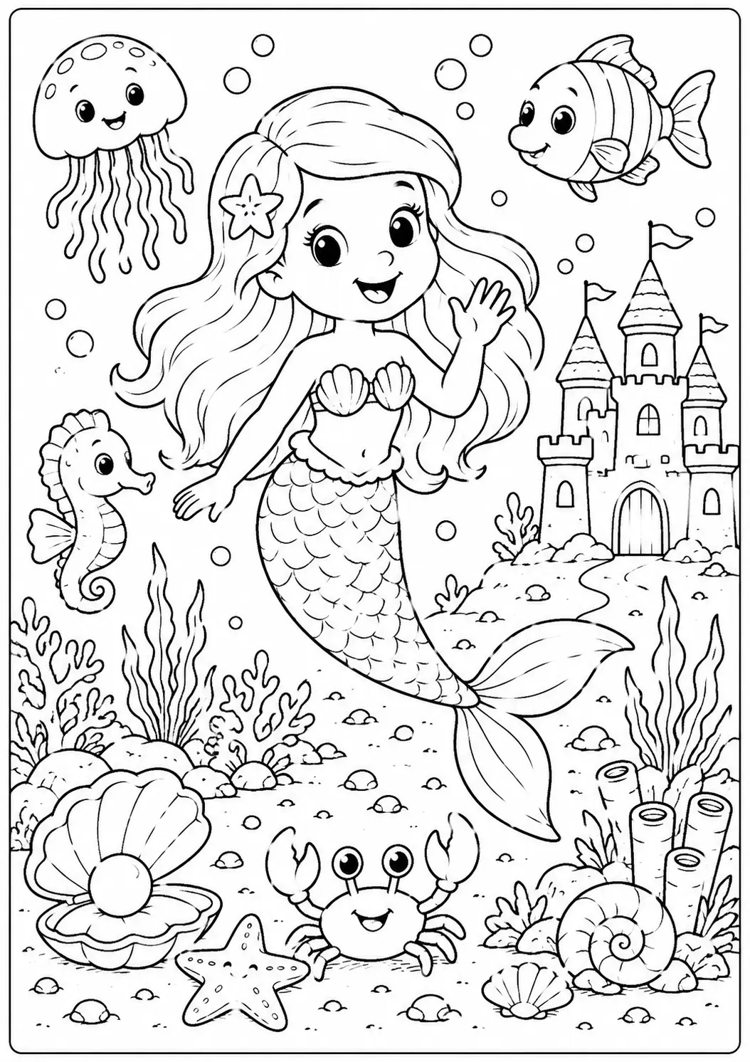 Woodland Animals Coloring Page free printable worksheet for preschool and kindergarten kids