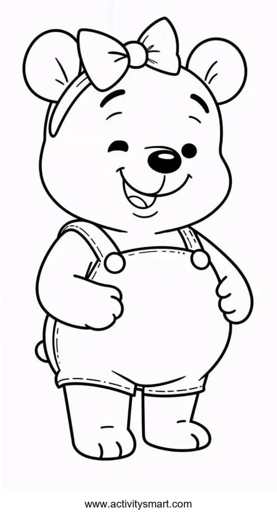 Cute Frogs coloring page for preschool and kindergarten kids