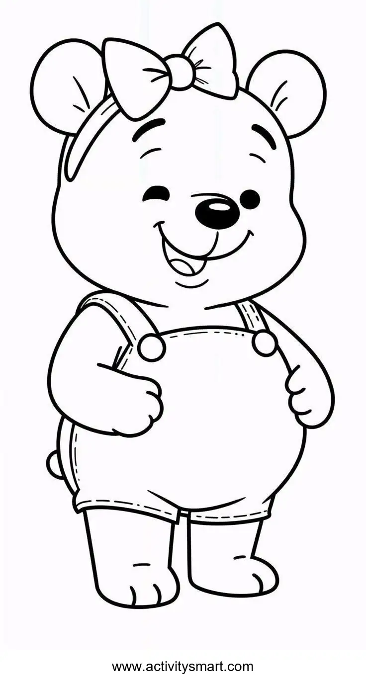 Cute Frogs coloring page for preschool and kindergarten kids