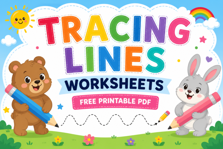 Tracing Lines Worksheets free printable PDF for preschool pencil control